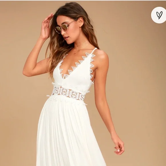 Lulus This is Love White Lace Maxi Dress